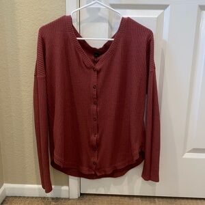 Burgundy / Burnt Red button sweater